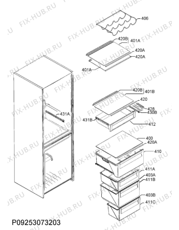 Взрыв-схема холодильника Aeg RCB63326OW - Схема узла Internal parts